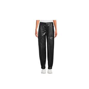Madden NYC junior Black Faux Leather Jogger Pants Black L